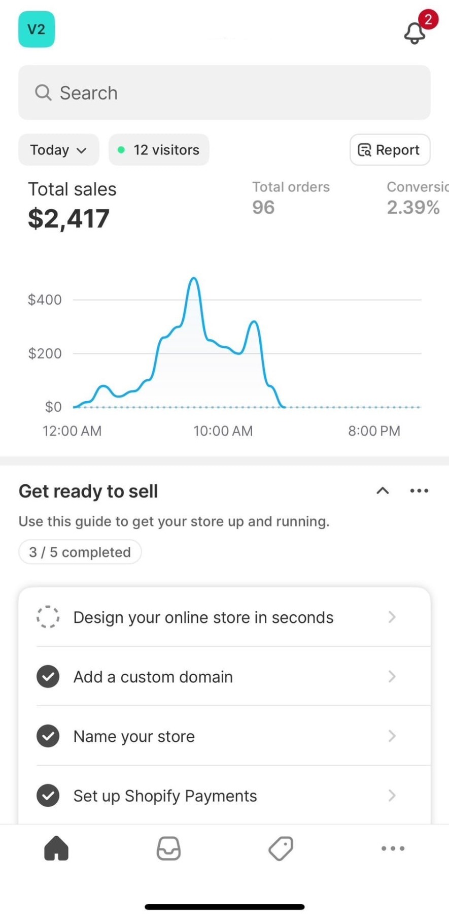 Tom.B Shopify sales screenshot